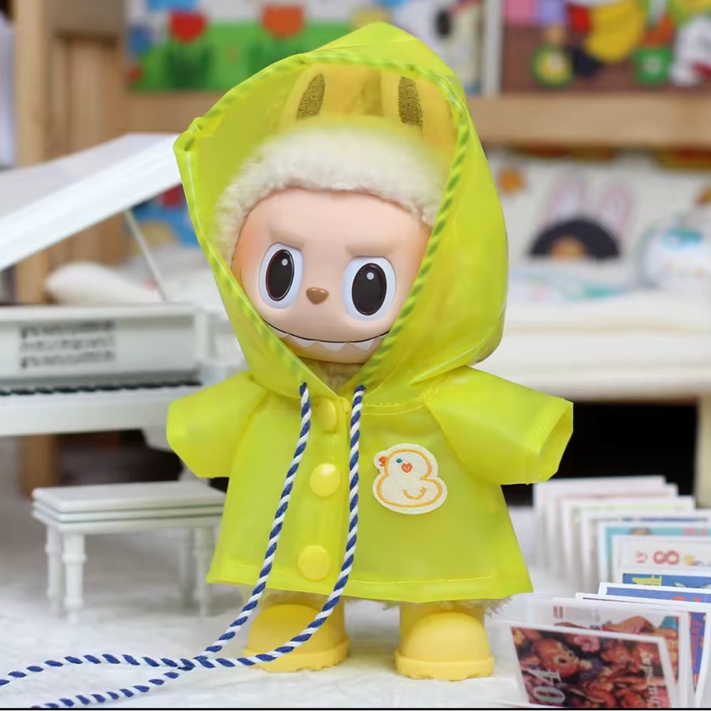 Labubu Clothes Yellow Duck Raincoat Rain Jacket